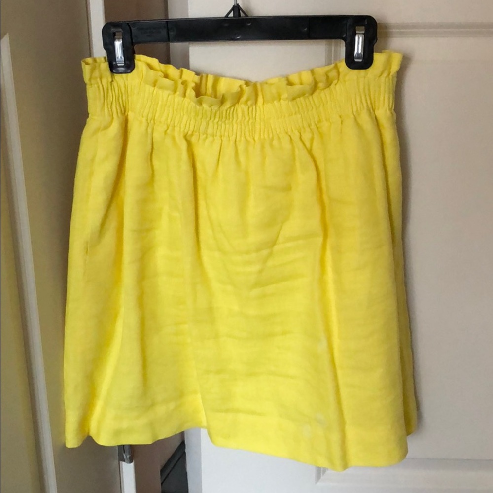 J. Crew Yellow Linen City Mini Skirt
